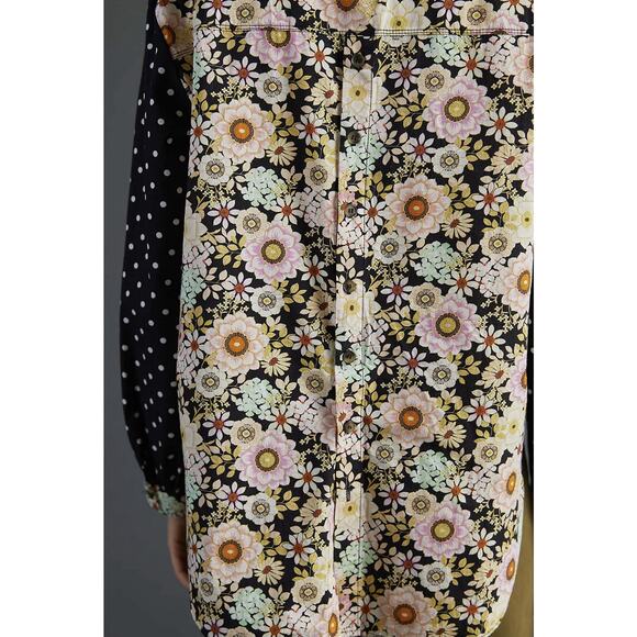 NEW Anthropologie Maeve Split-Back Floral Top - Small - Picture 9 of 11